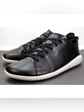 Vivobarefoot Geo Court III Mens Size EU 42 US 9 Black Leather Minimalist Shoes